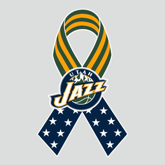 Utah Jazz Ribbon American Flag logo iron on paper